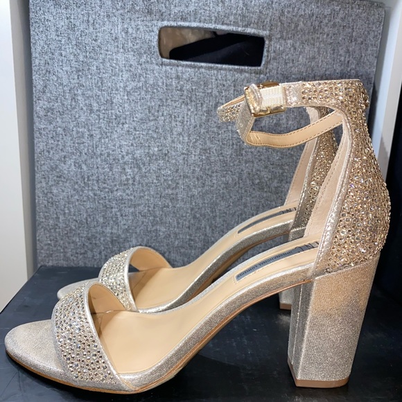 Macy’s Open Toe Gold Heels - Picture 8 of 16